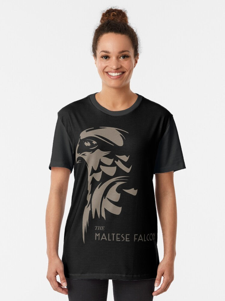 The Maltese Falcon Graphic T-Shirt featuring Humphrey Bogart in the classic film noir - Women