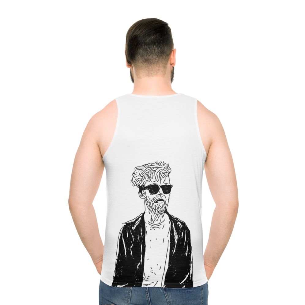 Jack Stauber Unisex Stencil Art Tank Top - men back