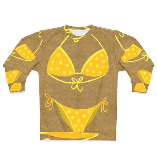 Yellow polka dot sweatshirt with vintage-inspired design