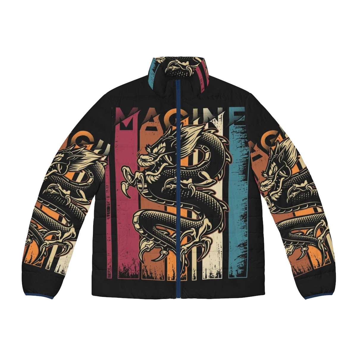 Imagine Dragons vintage cool art design puffer jacket