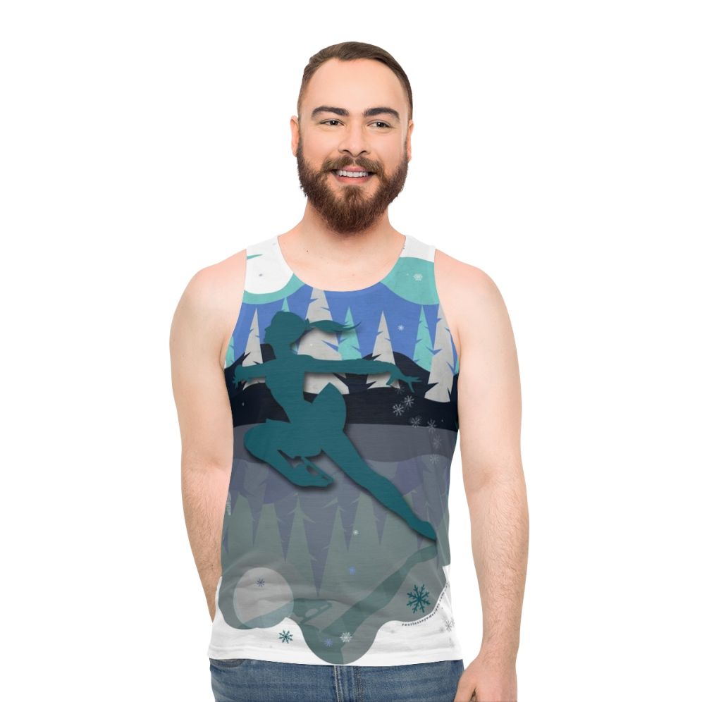 Ice skater wearing unisex tank top - men