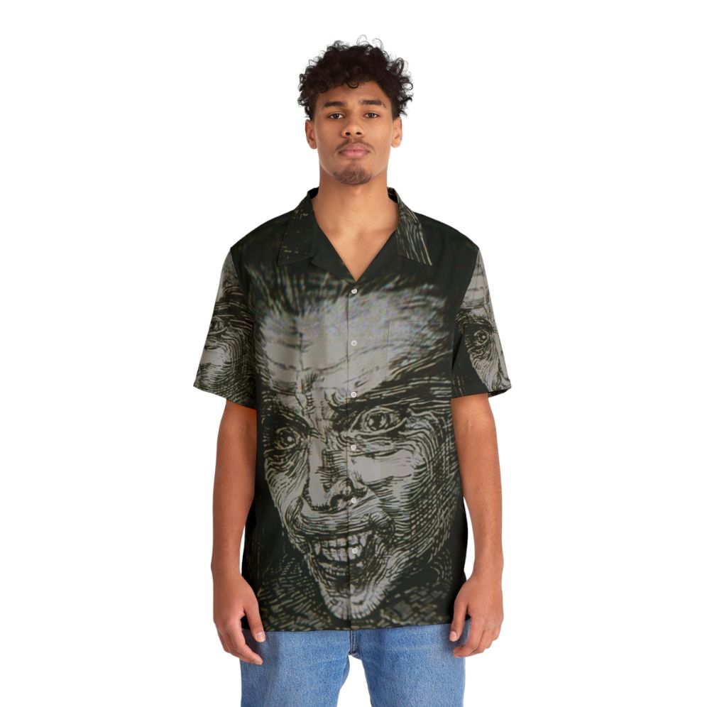 Dracula Hawaiian shirt with vintage horror movie artwork - People Front