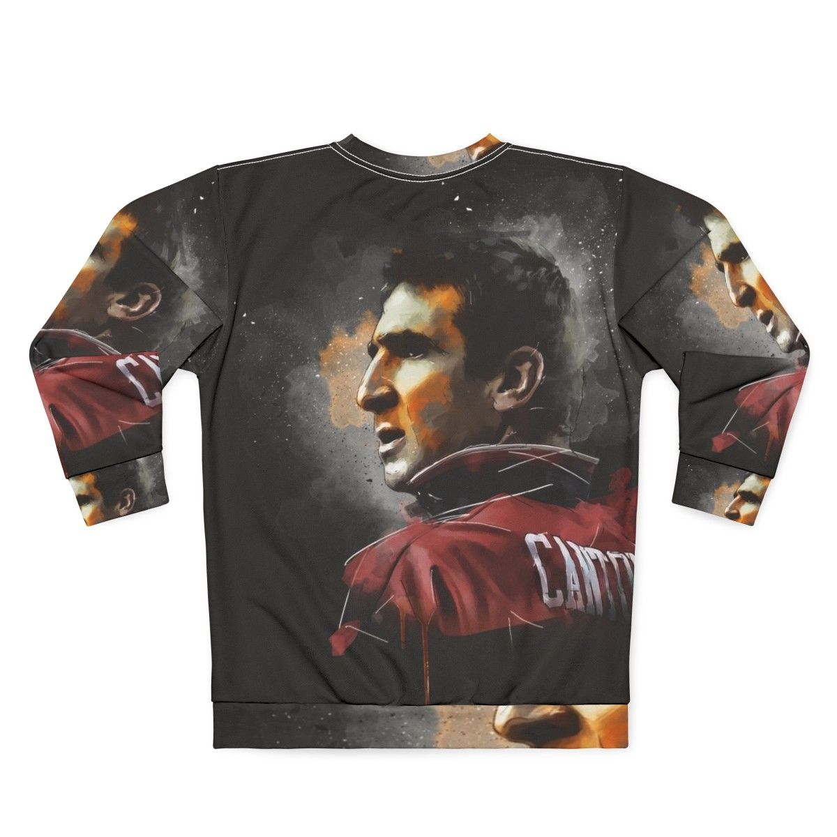 Eric Cantona Painting Sweatshirt for Manchester United Fans - Back