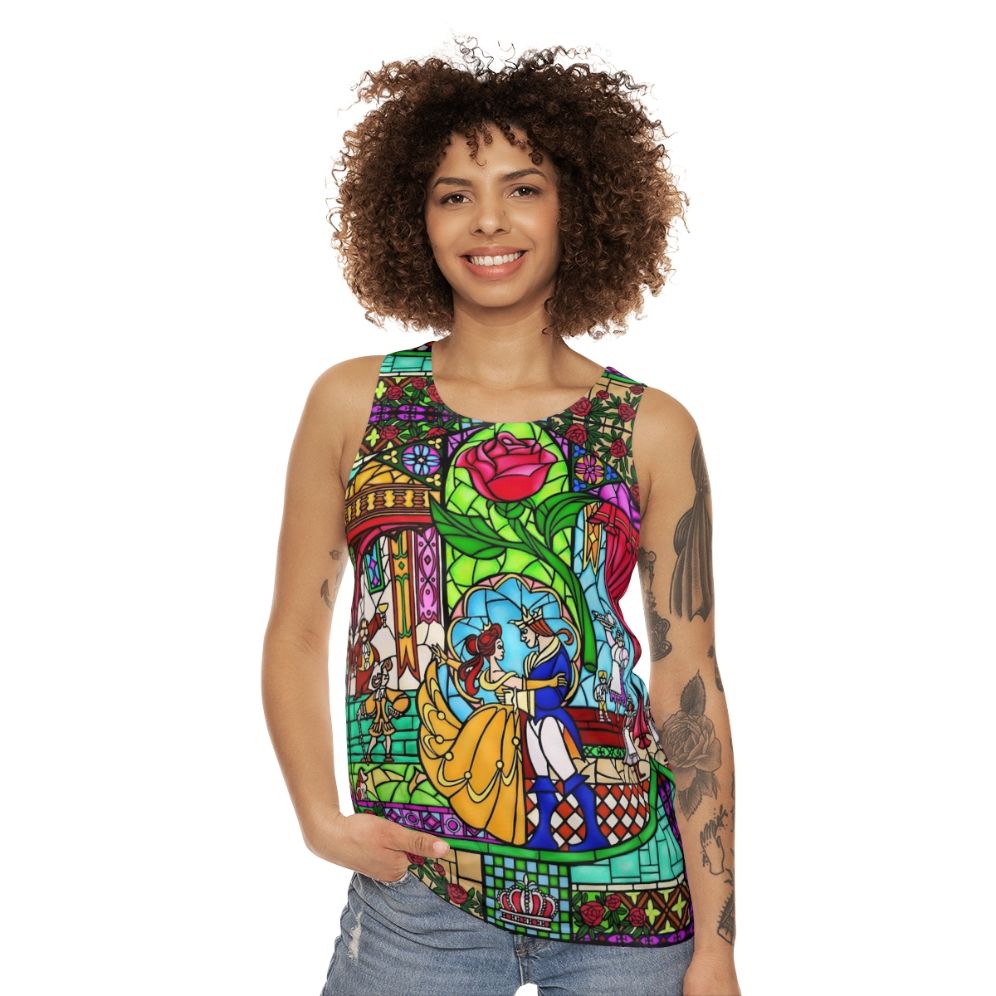 Stained glass window unisex tank top - women