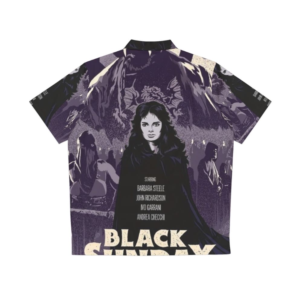 Black Sunday Hawaiian Shirt featuring horror movie elements - Back