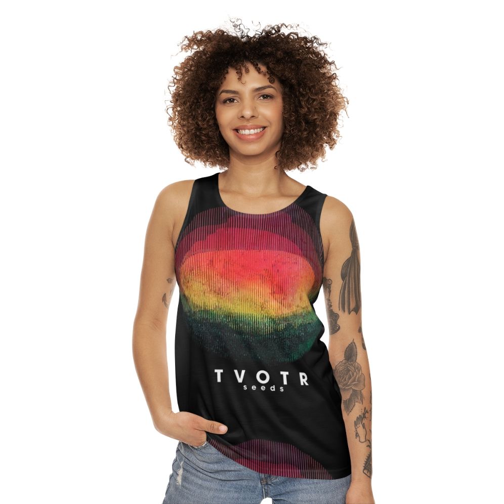 Unisex tank top with TV on the Radio 2022 tour design - women