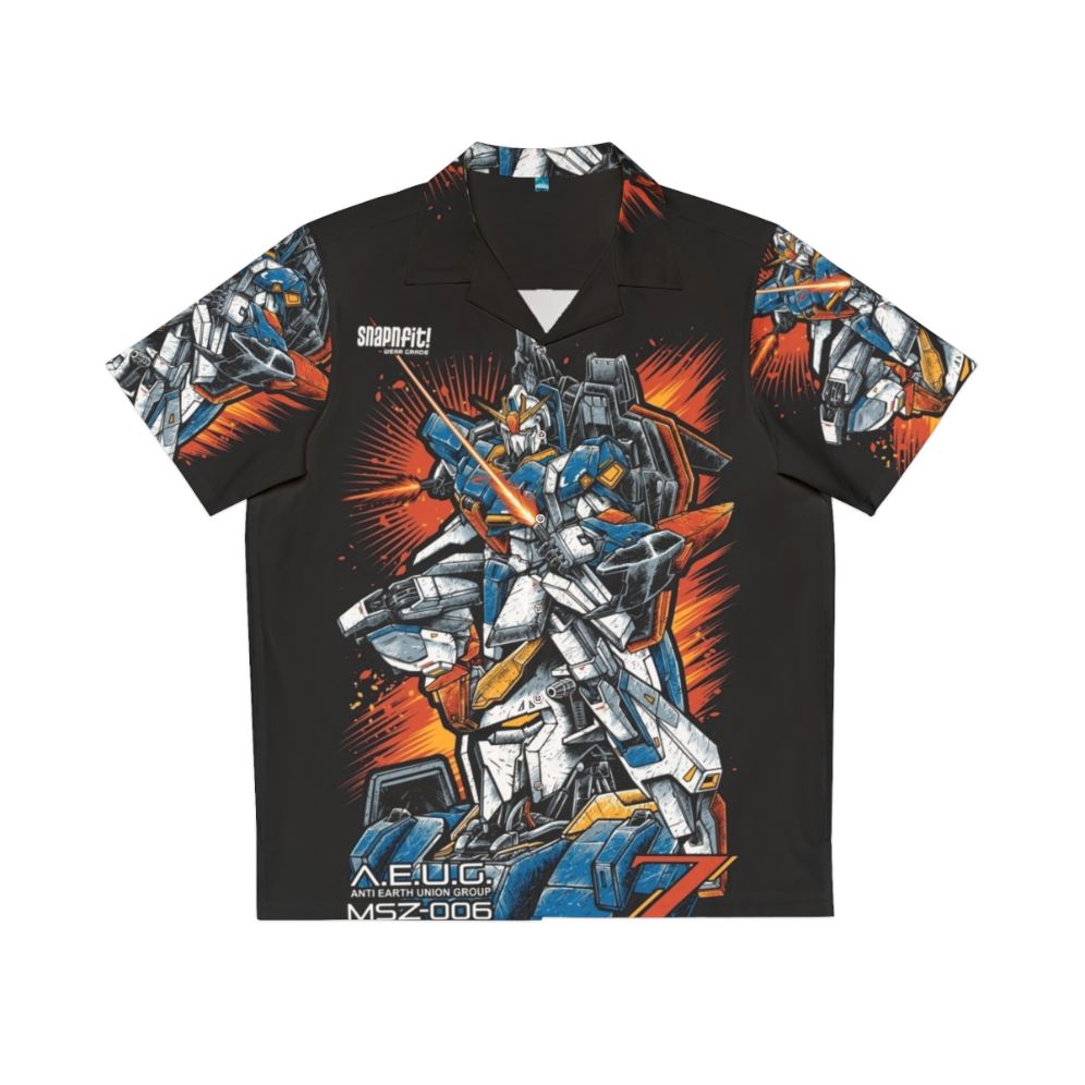 Zeta Gundam Hawaiian Shirt Featuring Anime Robot Mecha Design