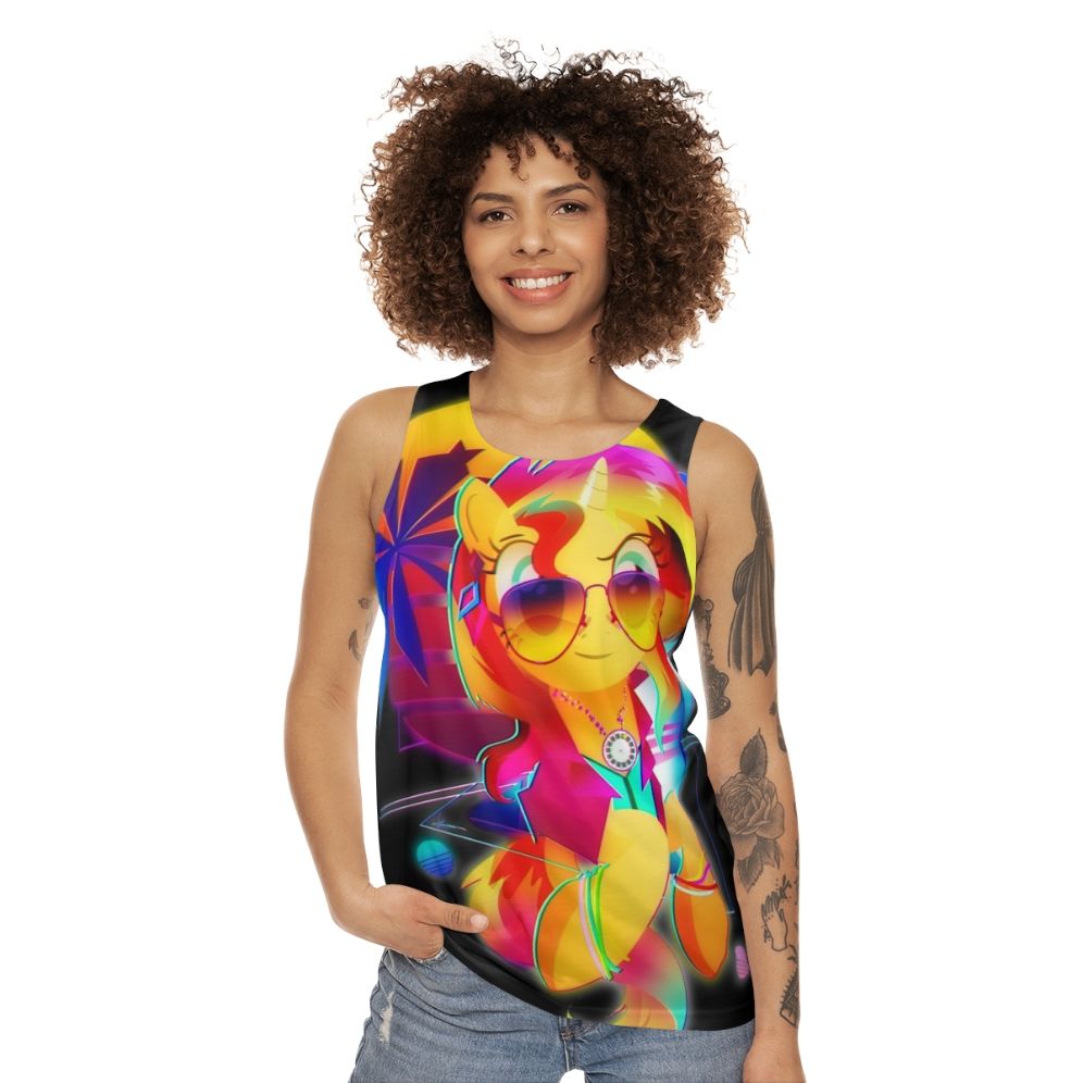 Sunset Shimmer Synthwave Unisex Tank Top - women