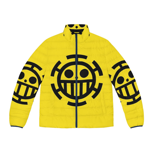 Trafalgar Law Puffer Jacket, featuring the iconic character's logo and design