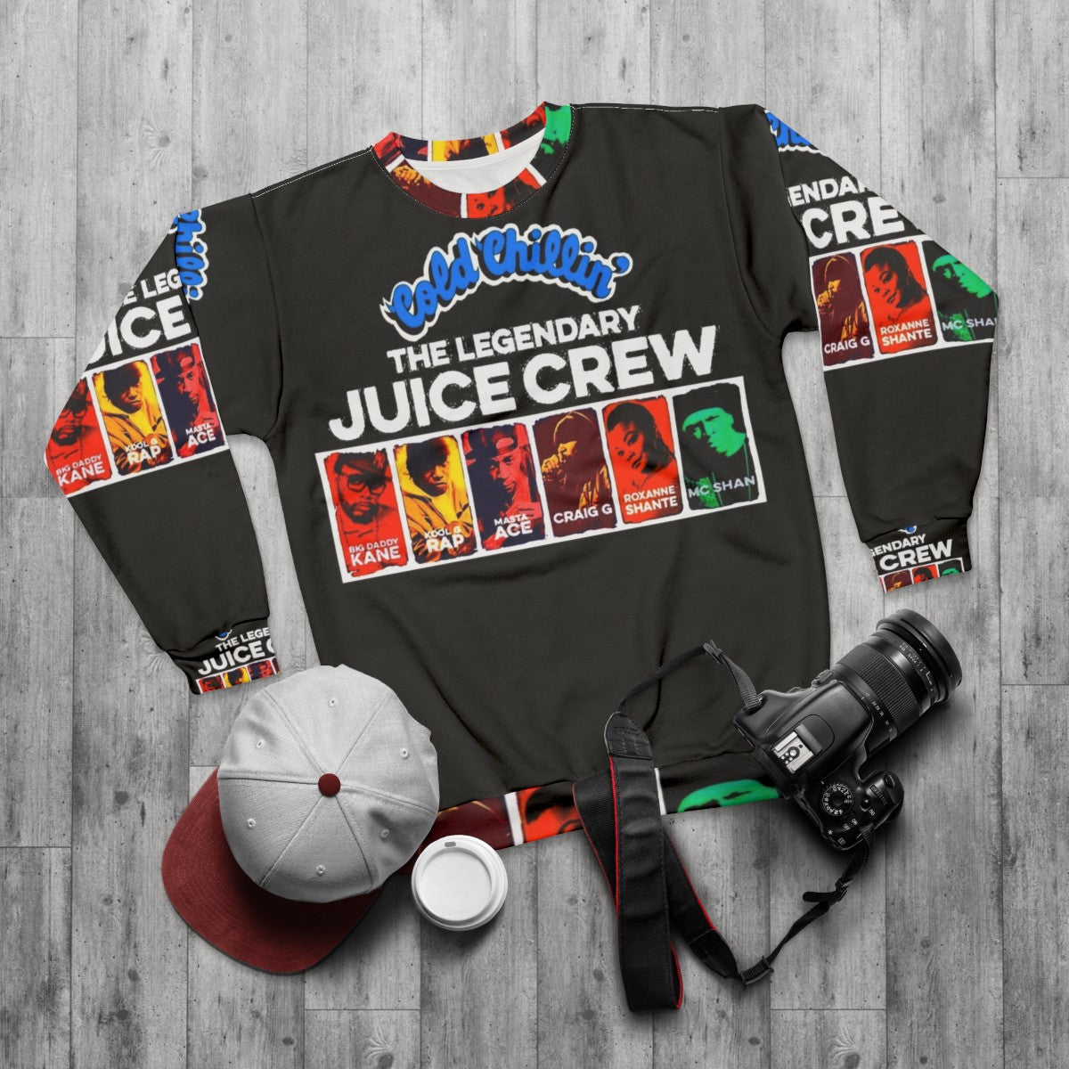 Legendary Juice Crew Hip Hop Sweatshirt - flat lay