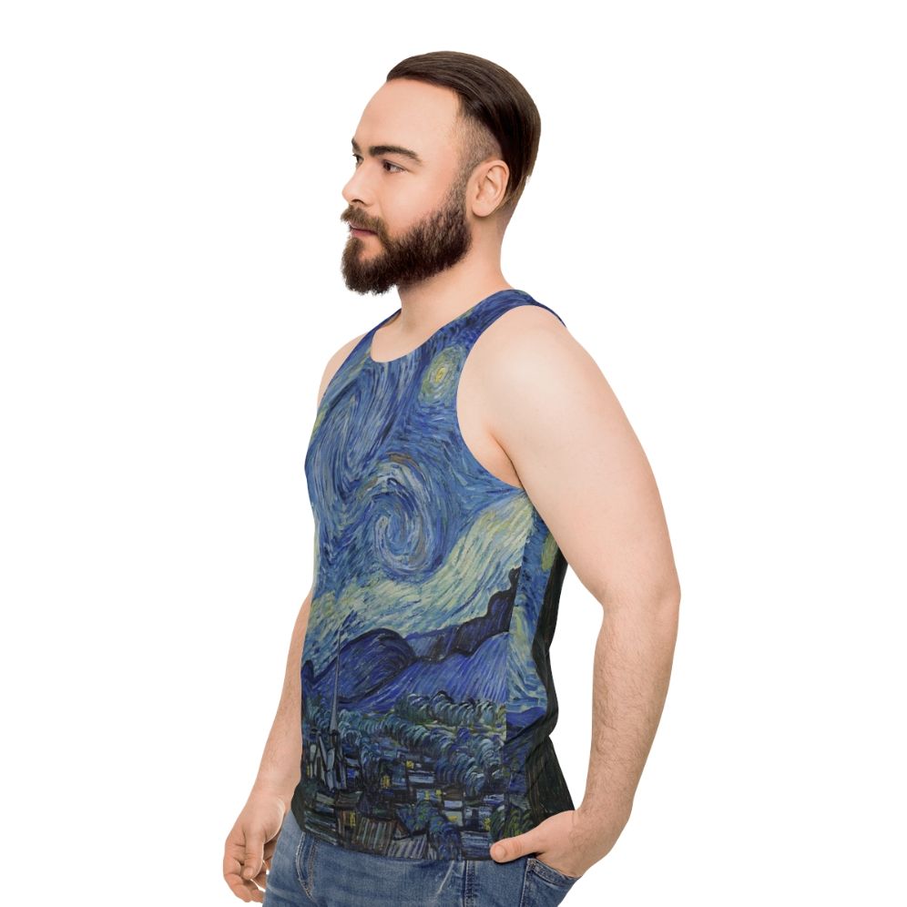 The Starry Night' by Vincent Van Gogh Unisex Tank Top - men side