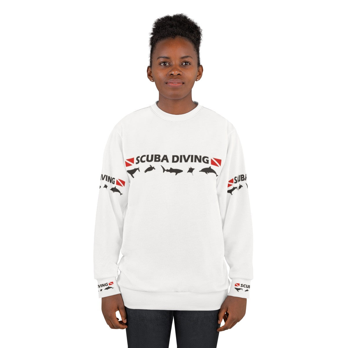 Scuba diving sweatshirt with ocean conservation design - women