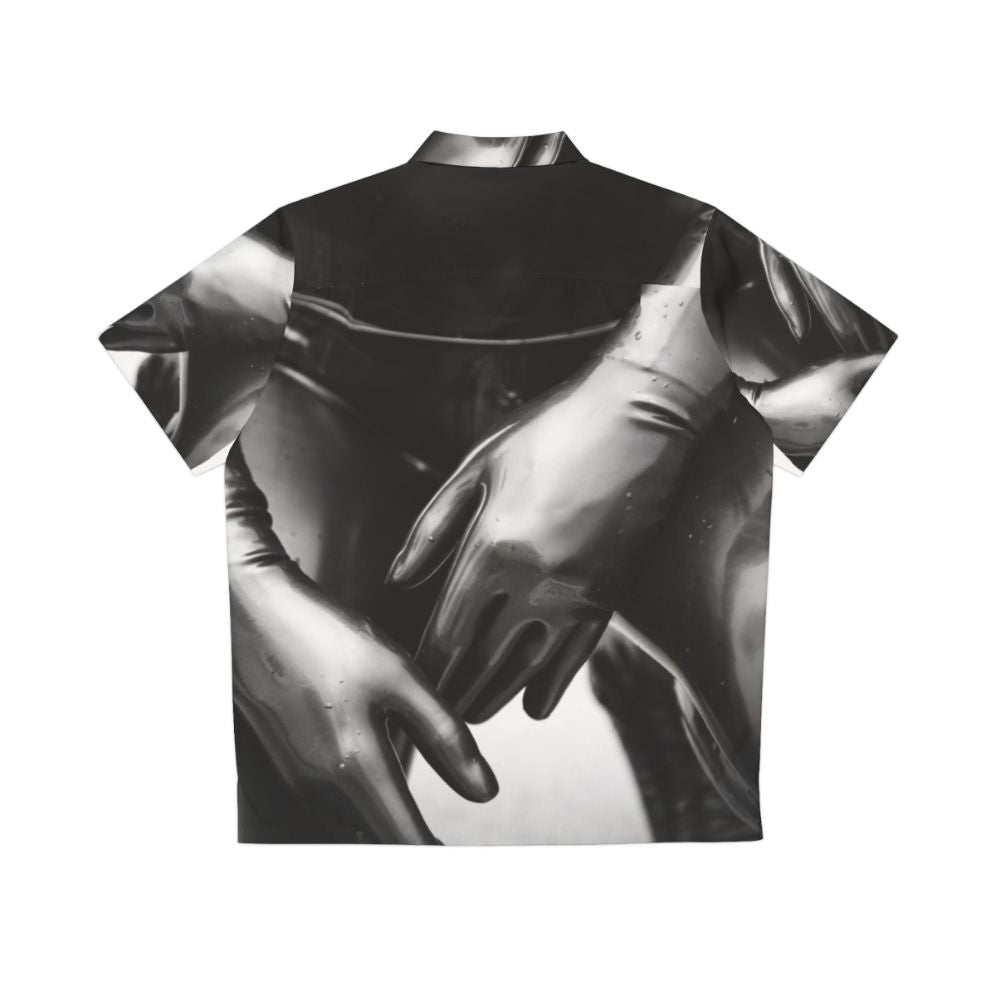 Black and white latex gloves hawaiian shirt - Back