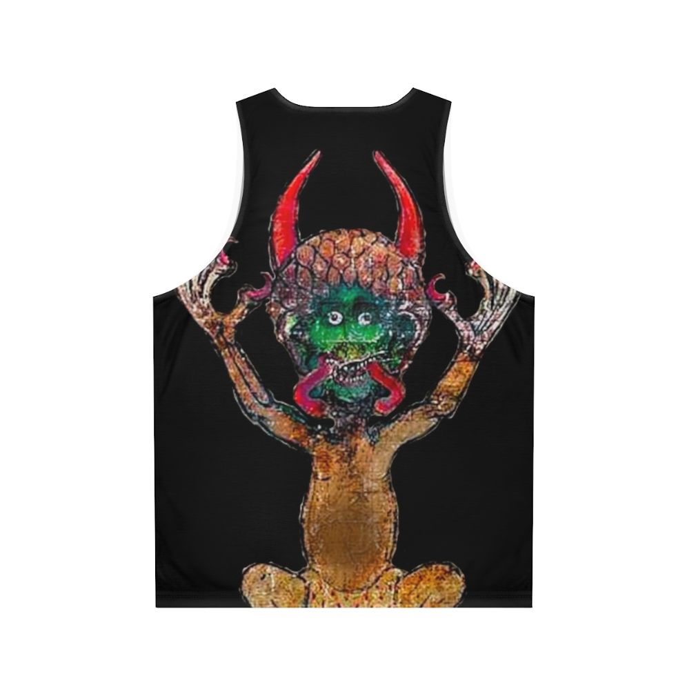 Medieval Codex Gigas Devil Illustration Unisex Tank Top - Back