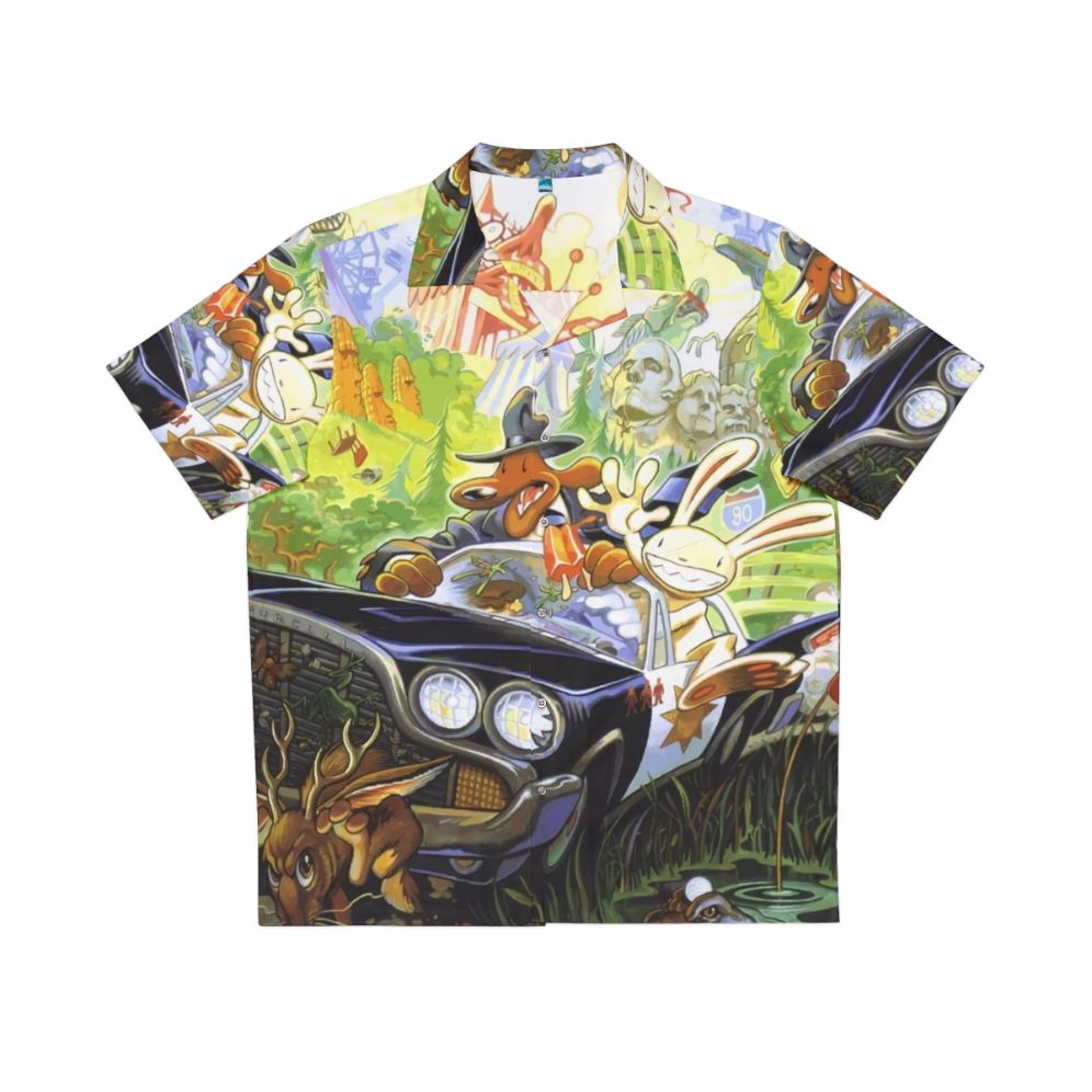 Retro Gamer Hawaiian Shirt with Hit The Road Adventure Design