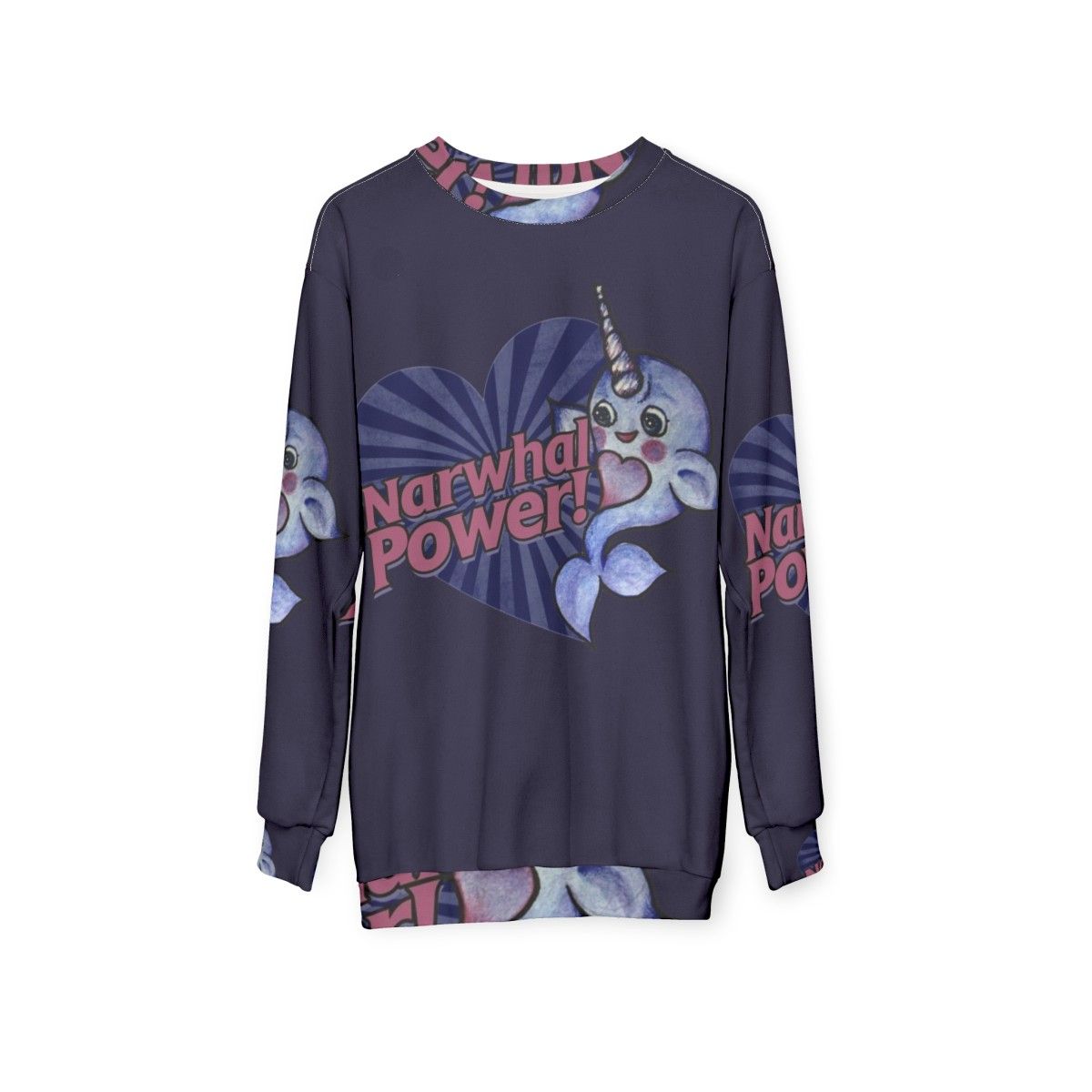 Narwhal Power Sweatshirt - hanging