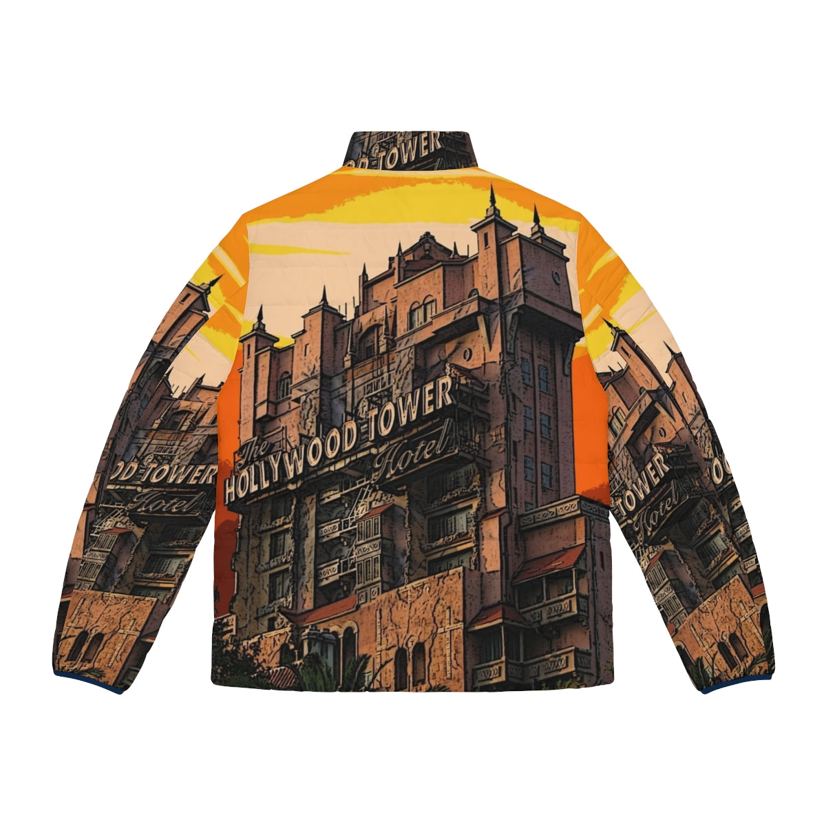 Vintage 1939 Hollywood-style puffer jacket inspired by the Disney Tower of Terror - Back