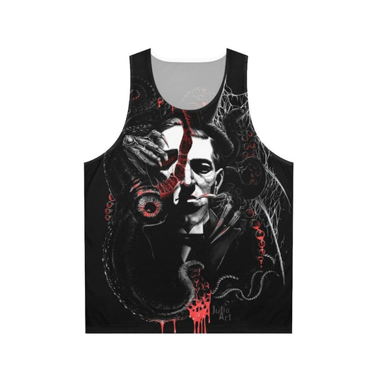 Lovecraft fanart unisex tank top featuring Cthulhu design