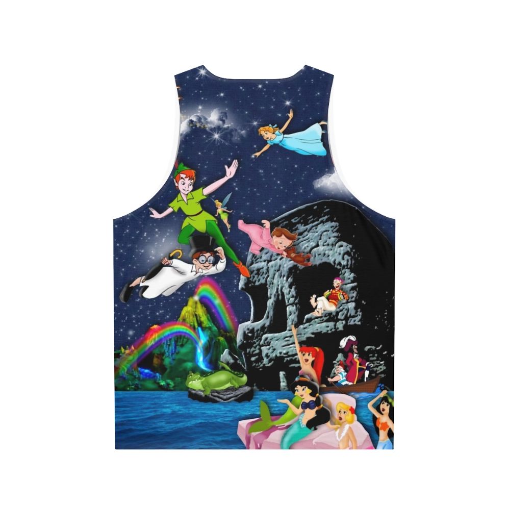 Peter Pan Unisex Tank Top with Neverland and Skull Graphic - Back