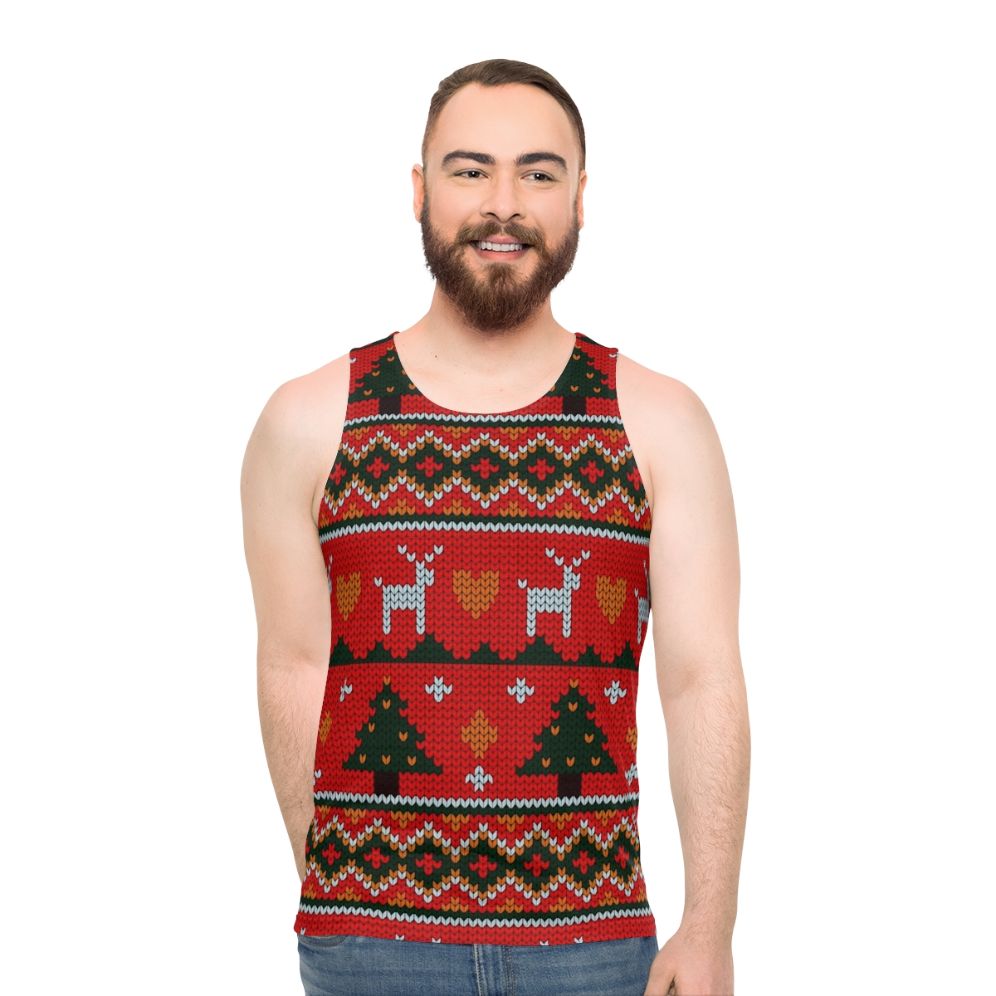 Cozy Christmas knit tank top - men