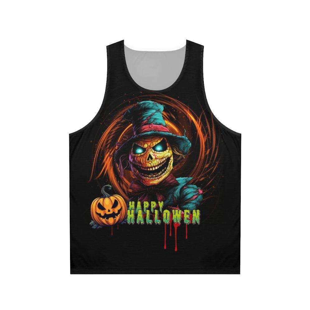 Spooky scarecrow unisex Halloween tank top