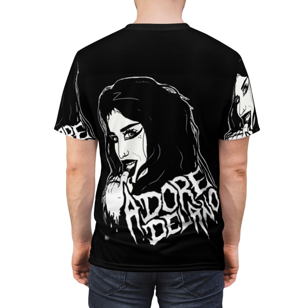 Adore Delano Inspired All-Over-Print T-shirt Featuring Punk Rock Inspired Graphics - men back