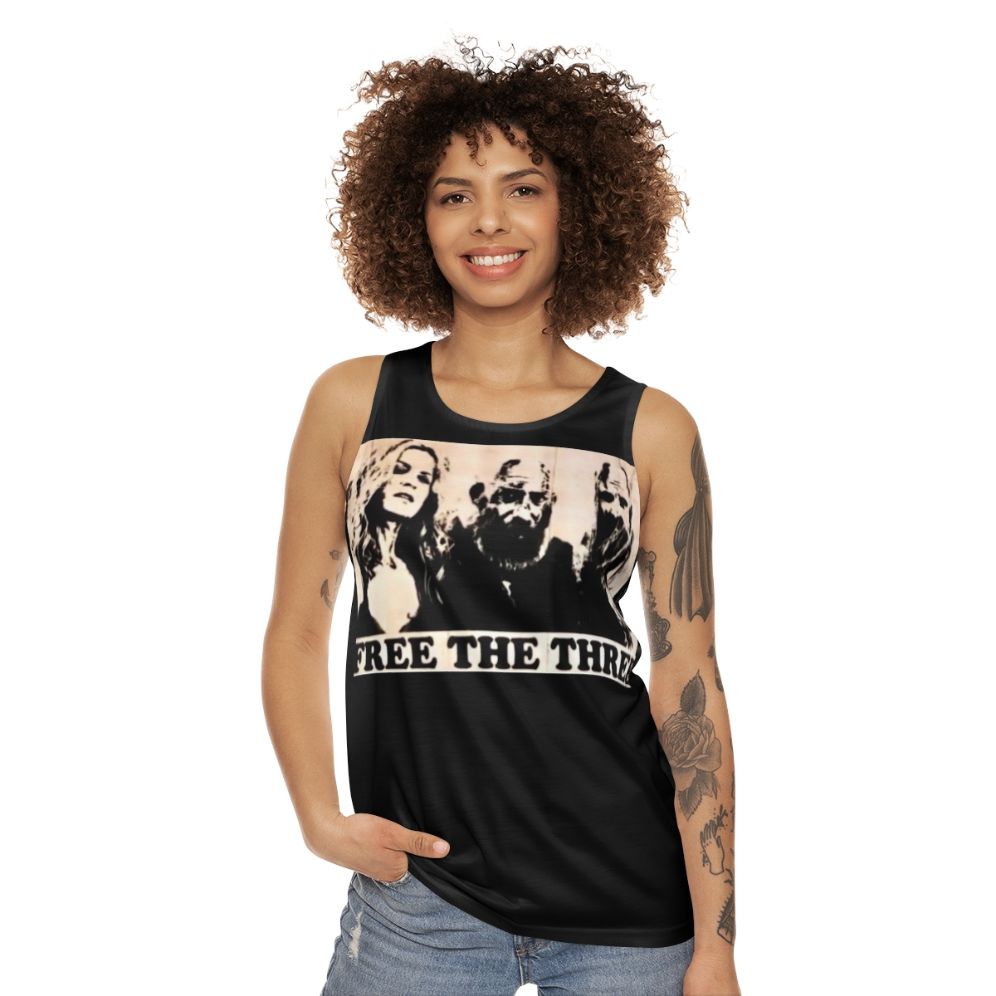 "Free The 3 From Hell" Unisex Tank Top by Rob Zombie - women