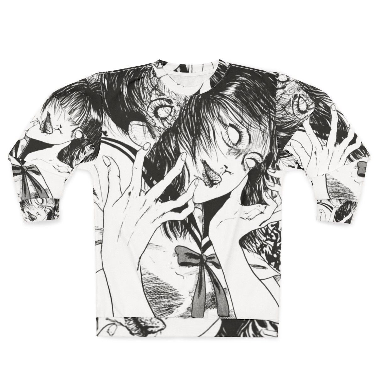 Monochrome possession horror manga anime graphic sweatshirt