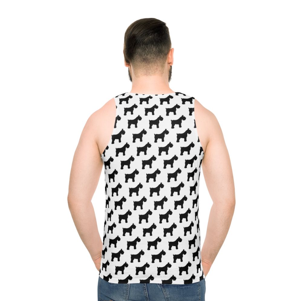 Schnauzer breed silhouette houndstooth unisex tank top - men back