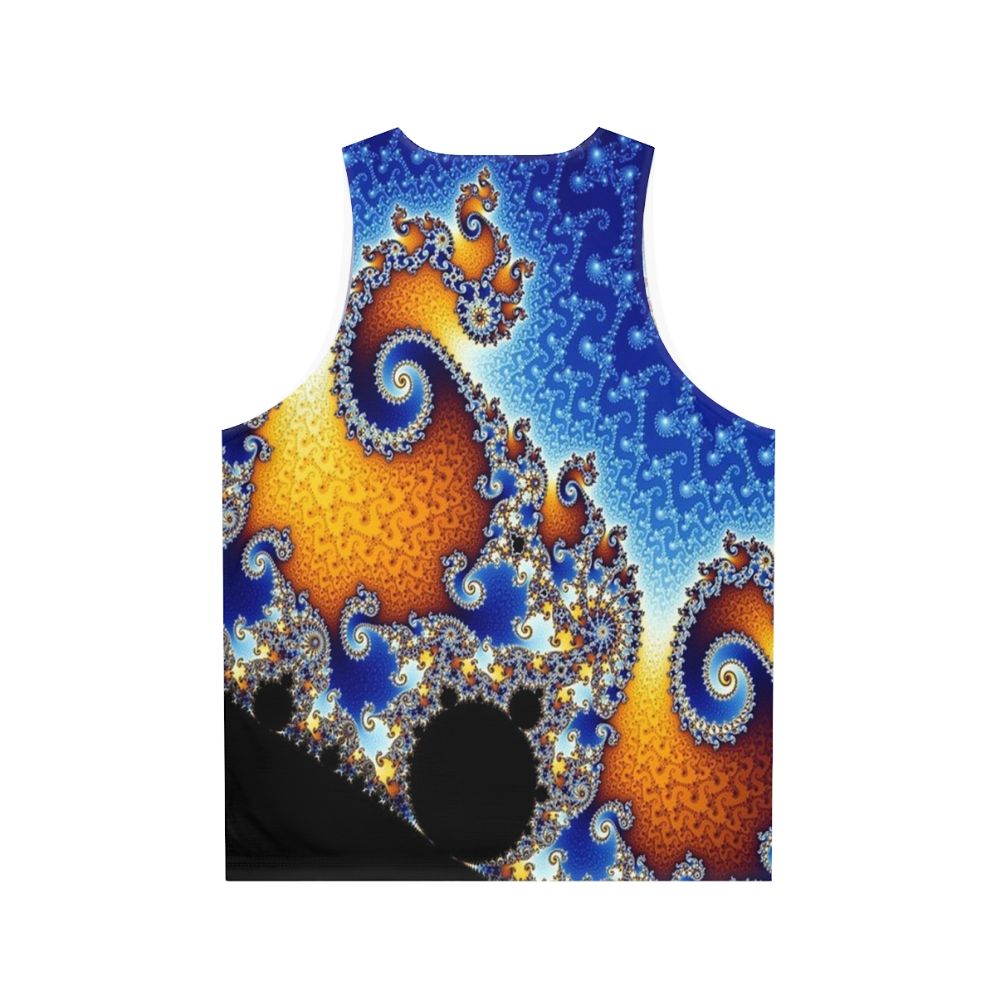 Mandelbrot fractal blue spiral unisex tank top - Back