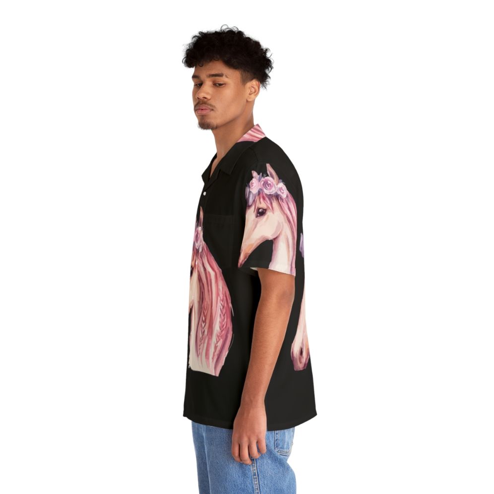 Watercolor pink unicorn Hawaiian shirt - People Left