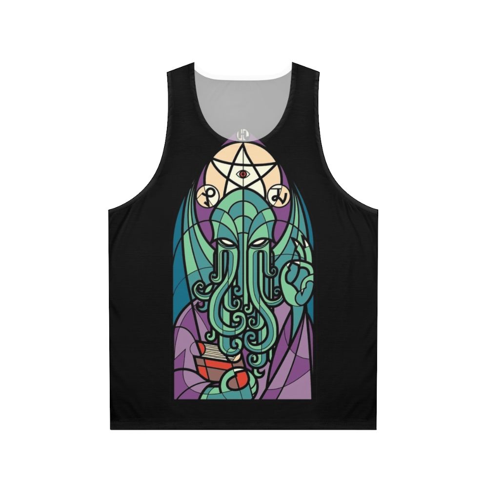 Lovecraftian Cthulhu unisex tank top with gothic fantasy horror design