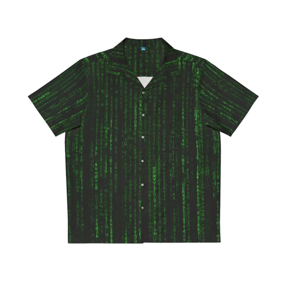 Matrix-Inspired Hawaiian Shirt with Keanu Reeves-Inspired Graphics