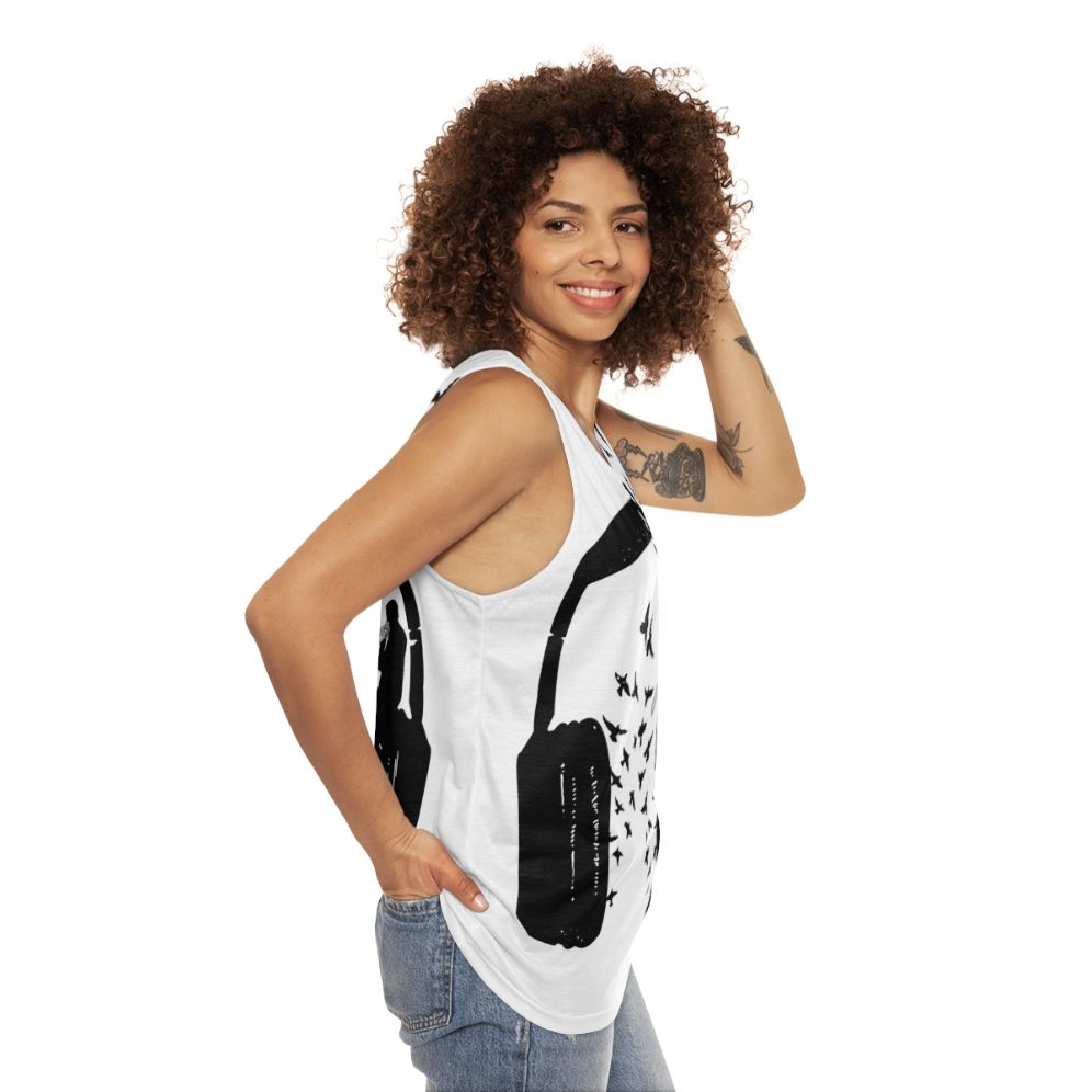 Headphone Trombone Unisex Tank Top - women side