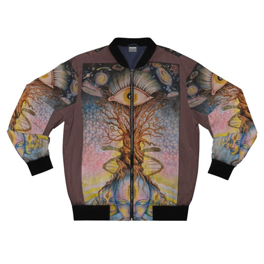 Pineal gland bomber jacket with visionary art design