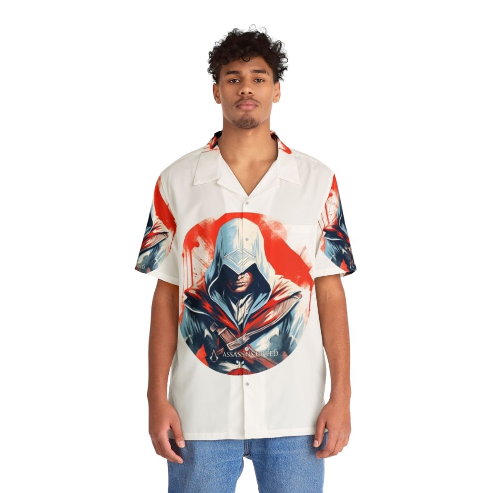 Assassin's Creed Fan Art Hawaiian Shirt featuring medieval computer painting - Lifestyle