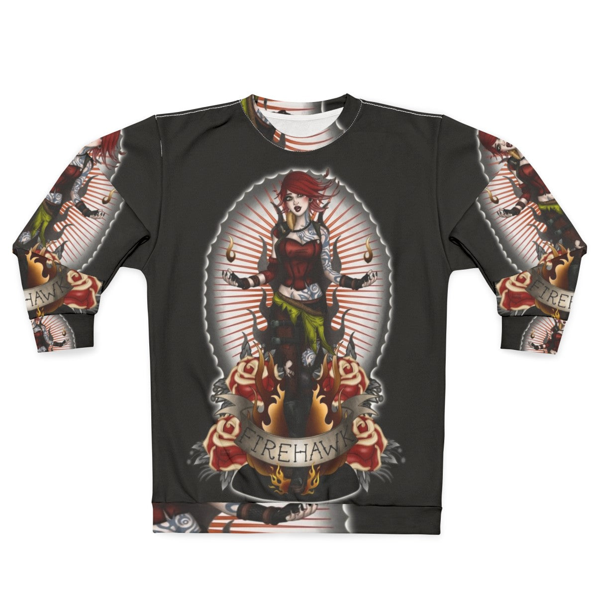 Firehawk Borderlands Sweatshirt with Lilith and Miss Cherry Martini Fanart Design