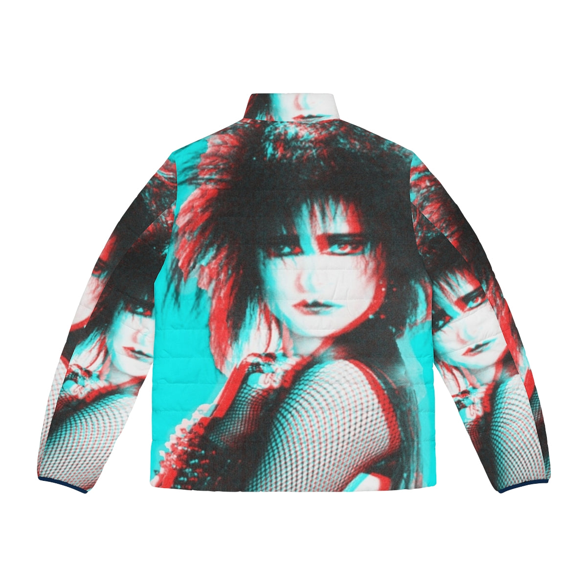 Siouxsie 1980s puffer jacket with goth and punk design - Back