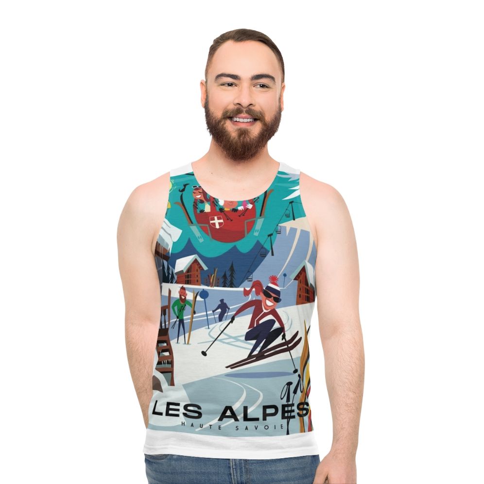 Les Alpes Ski Poster Unisex Tank Top - men