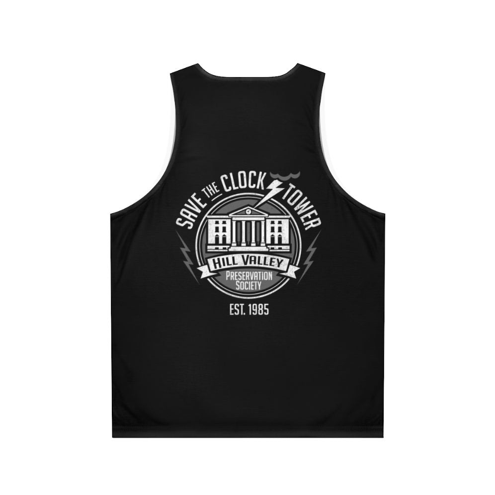 Save The Clock Tower BTTF Unisex Tank Top - Back