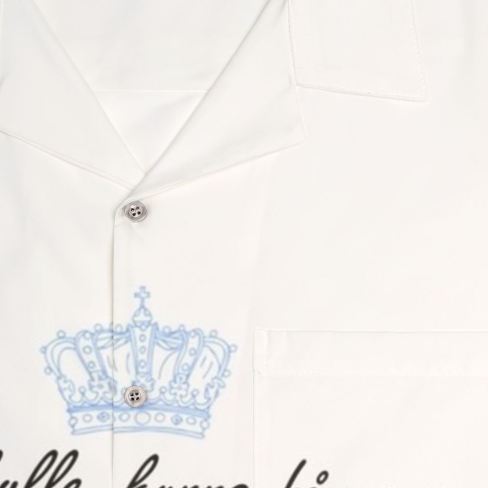 Young Royals Hawaiian Shirt with Love Quotes and Line Art Design - Detail