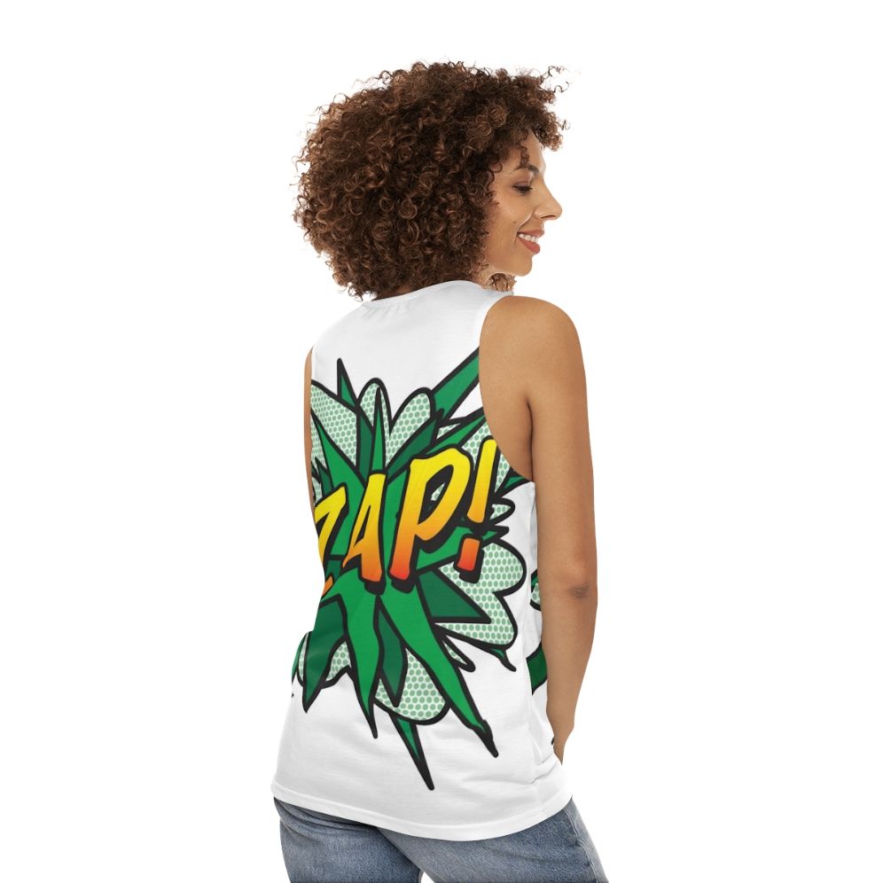 Zap Comic Book Retro Pop Art Superhero Unisex Tank Top - women back