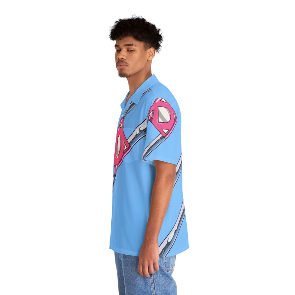 Diaperman Hawaiian Shirt featuring the iconic superhero logo - People Left