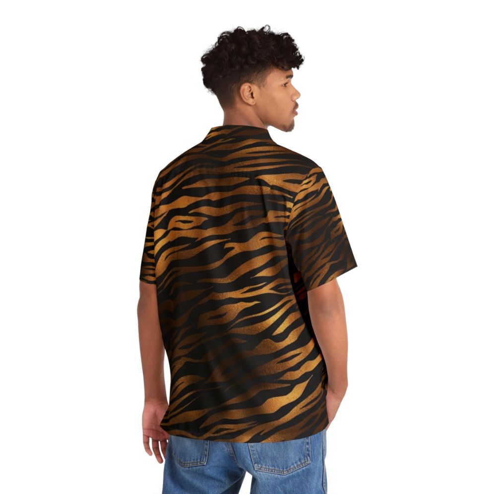 Tiger print Hawaiian shirt with vibrant jungle-inspired pattern - People Back