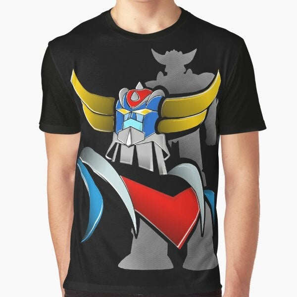 Vintage Goldorak (Grendizer) graphic t-shirt design featuring the classic anime robot character.