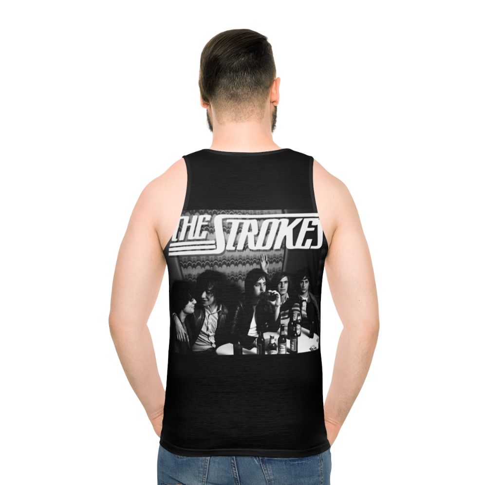 Unisex indie music inspired tank top - men back