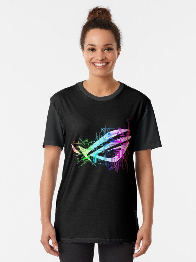 Asus ROG graphic t-shirt featuring RTX graphics for gamers - Women