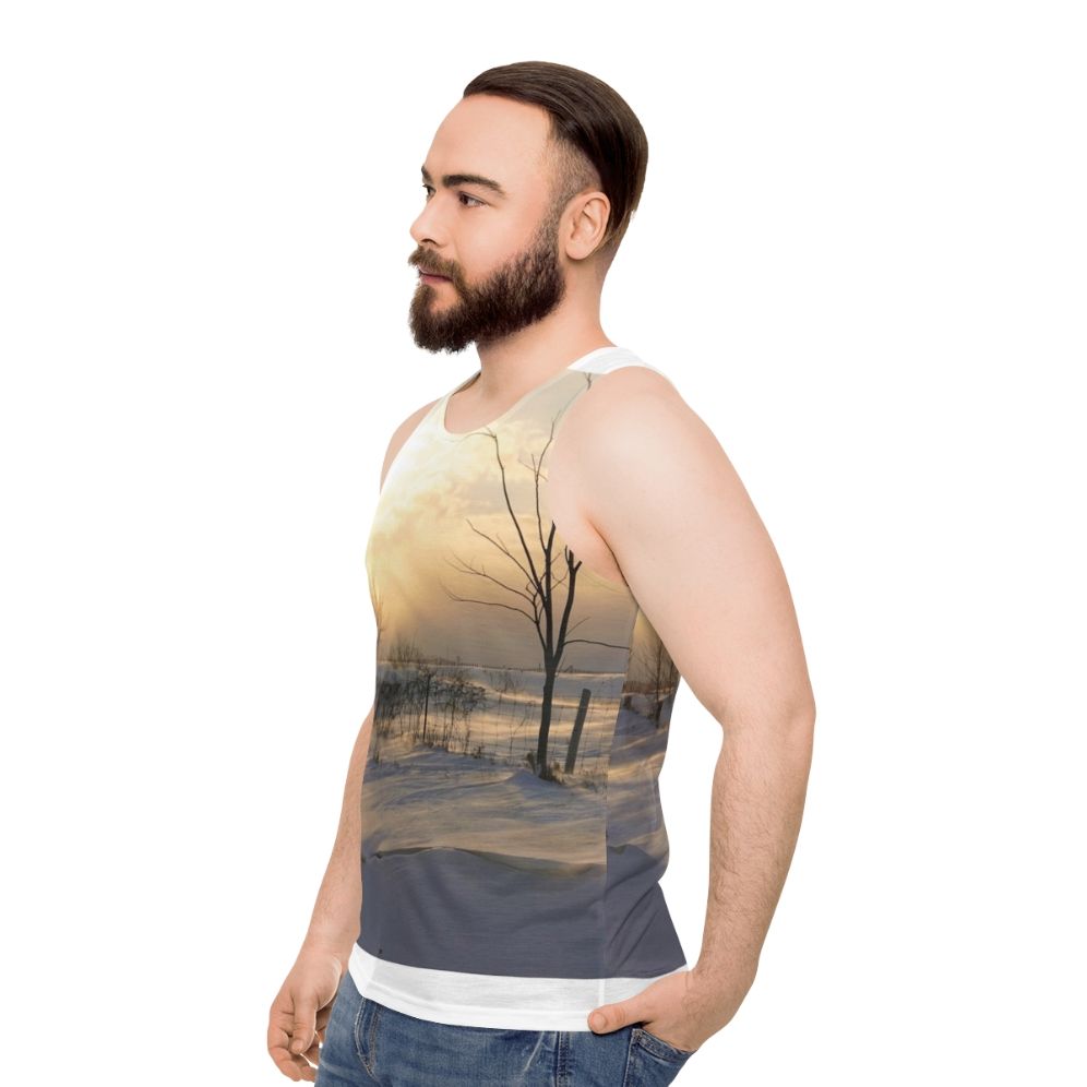 Cozy Winter Unisex Tank Top - men side