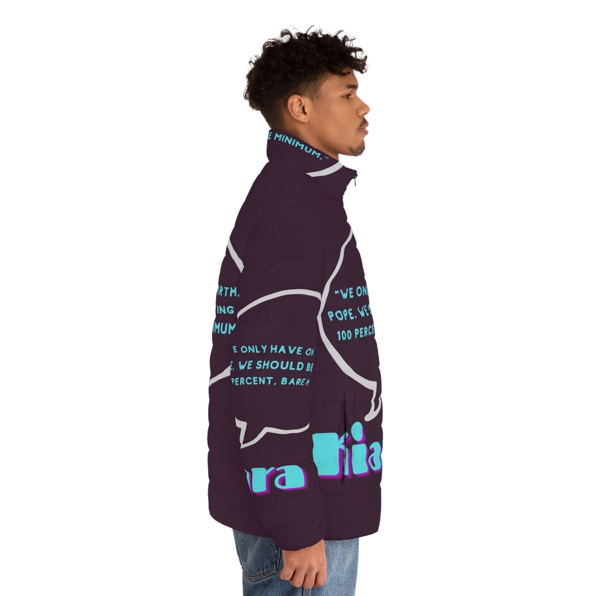 Outer Banks Kiara Puffer Jacket with Quote - men side right