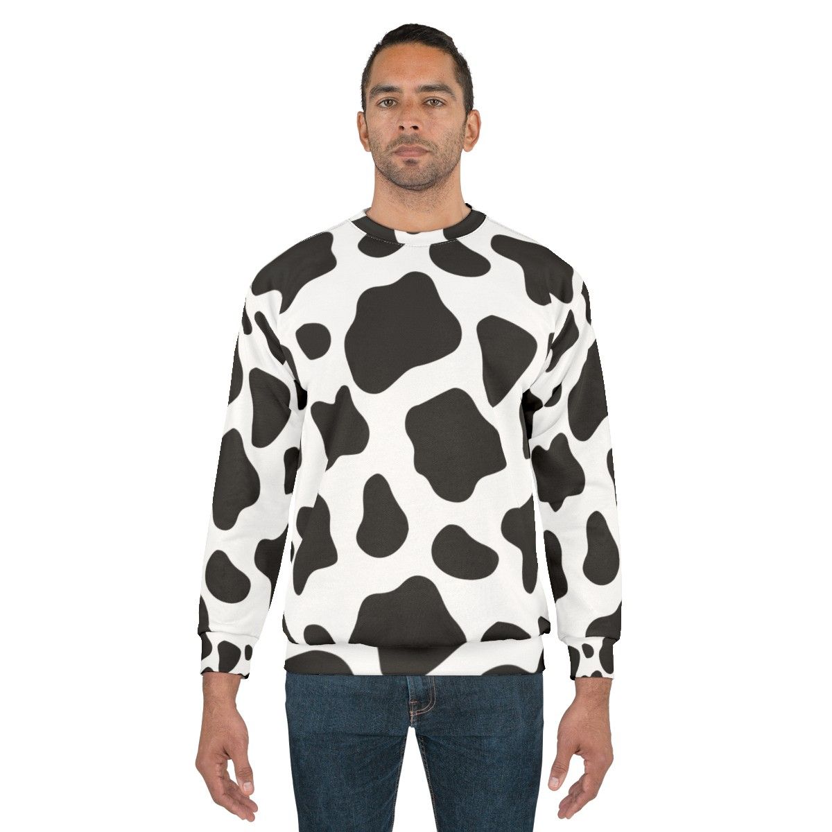 Cow spots pattern sweatshirt - men